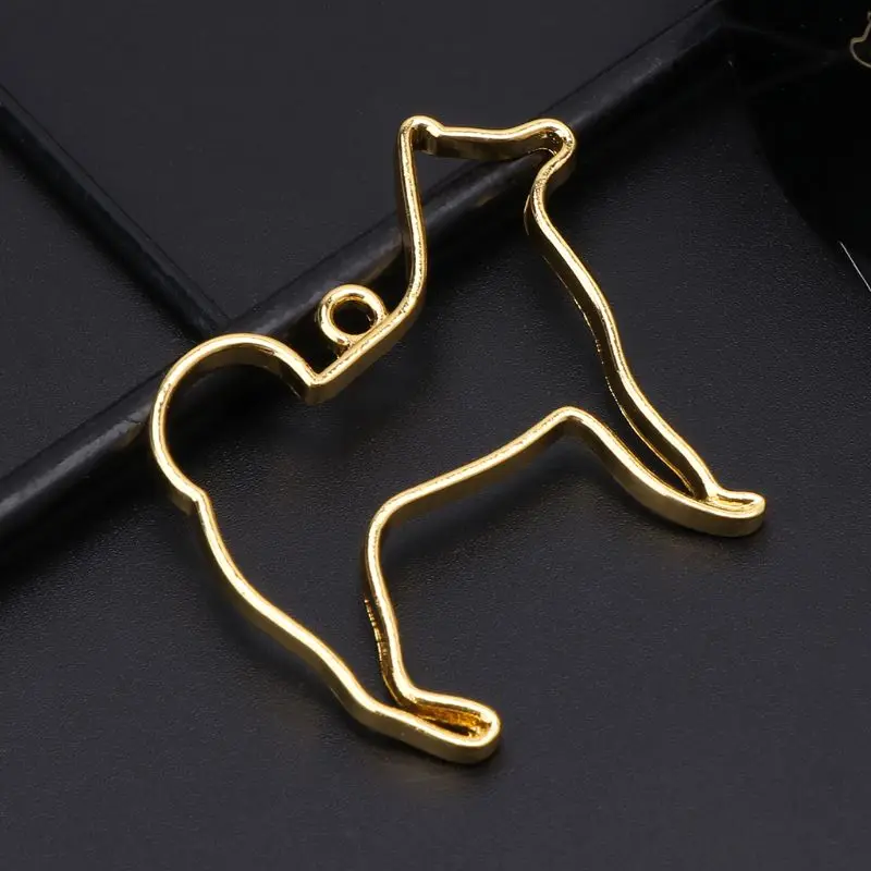 5 Pcs/set Dog Animal Styling Crystal Epoxy Glue UV Resin Metal Border Color Retaining DIY Jewelry Making Frame