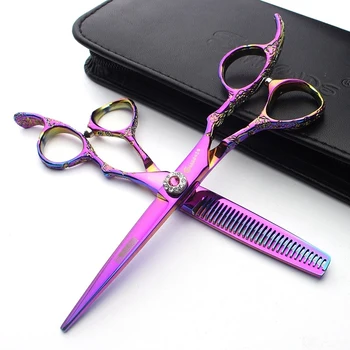 

Pet grooming scissors stainless steel hairdressing scissors 6 inch 7 inch rose scissors barber scissors product tool kit tijeras