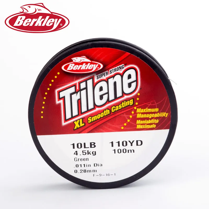 Berkley Trilene XL 100 м 110YD леска 2-20LB супер сильная гладкая литая нейлоновая линия Прозрачный и зеленый цвет