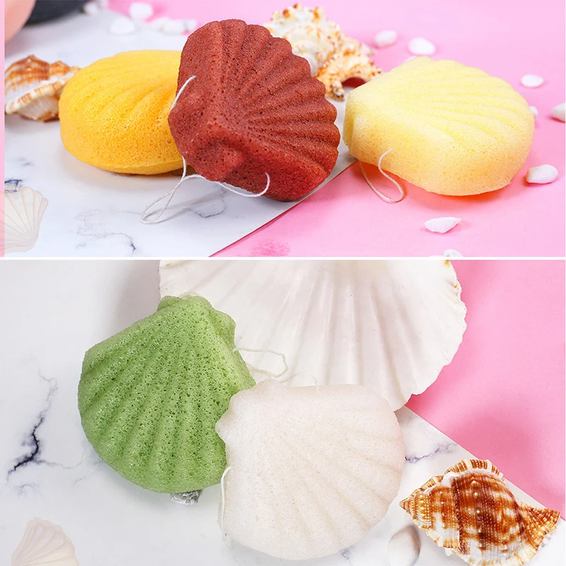 Shell Konjac Wash Puff косметический спонж, очищающая губка для макияжа, средства для очищения лица, средства для ухода, гладкая Глубокая чистка, массаж кожи, подарок для девочки