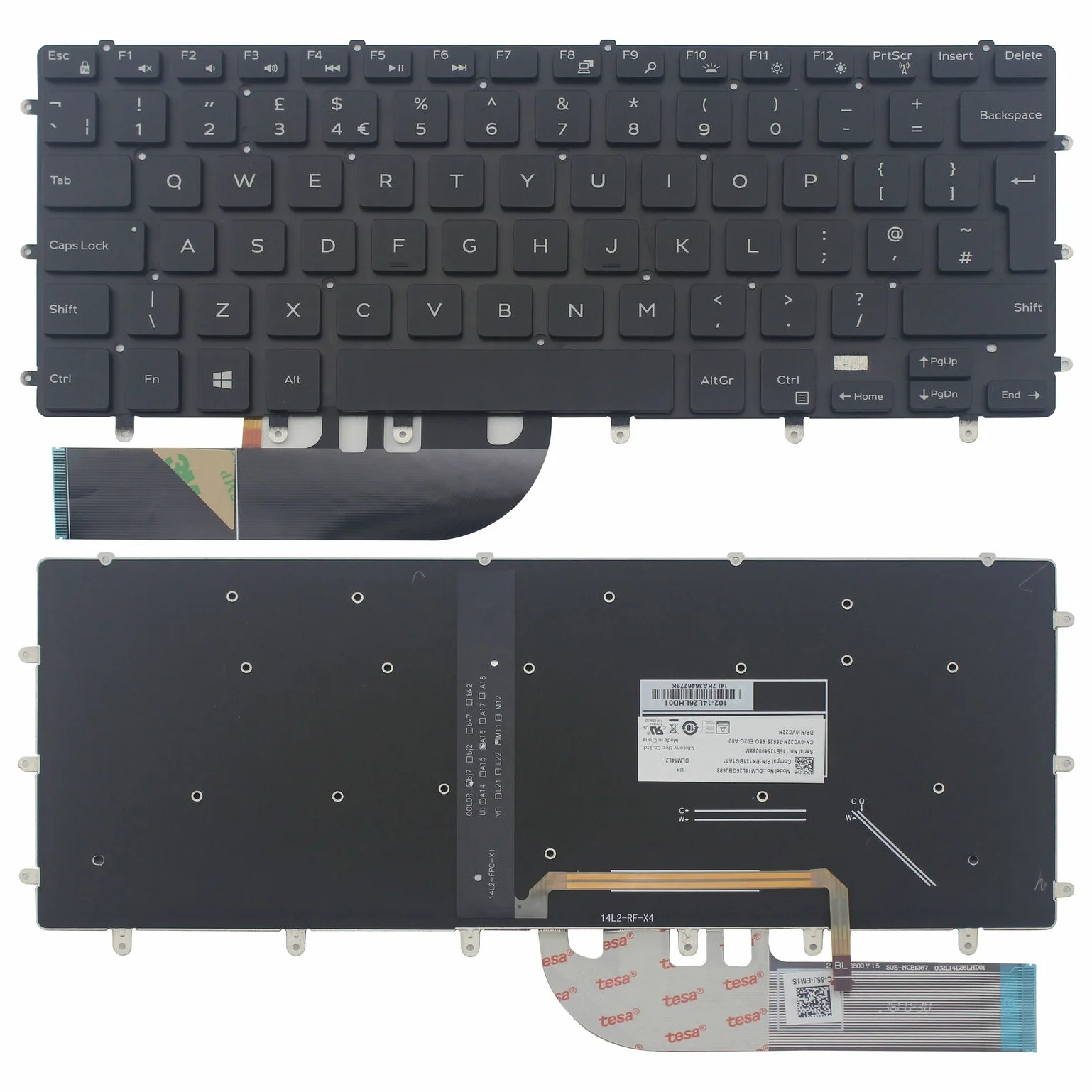Reino Unido para Dell Precision 5510 M5510 5520 5530 5540 Substituição Teclado do Portátil Blackit Preto sem Moldura Novo