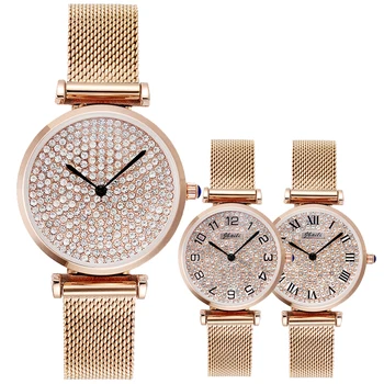 

Luxury Women Watch Full Crystal Diament Dial Ladies Wrist Watches Female Stainless Strap Fashion Rhinestone Clock Bracelet