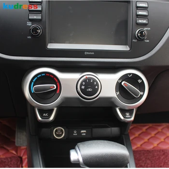 

For Kia Rio 4 X-line 2018 2019 Carbon Fiber Car Interior Center Console AC Switch Adjustment Panel Frame Cover Trim Accessories