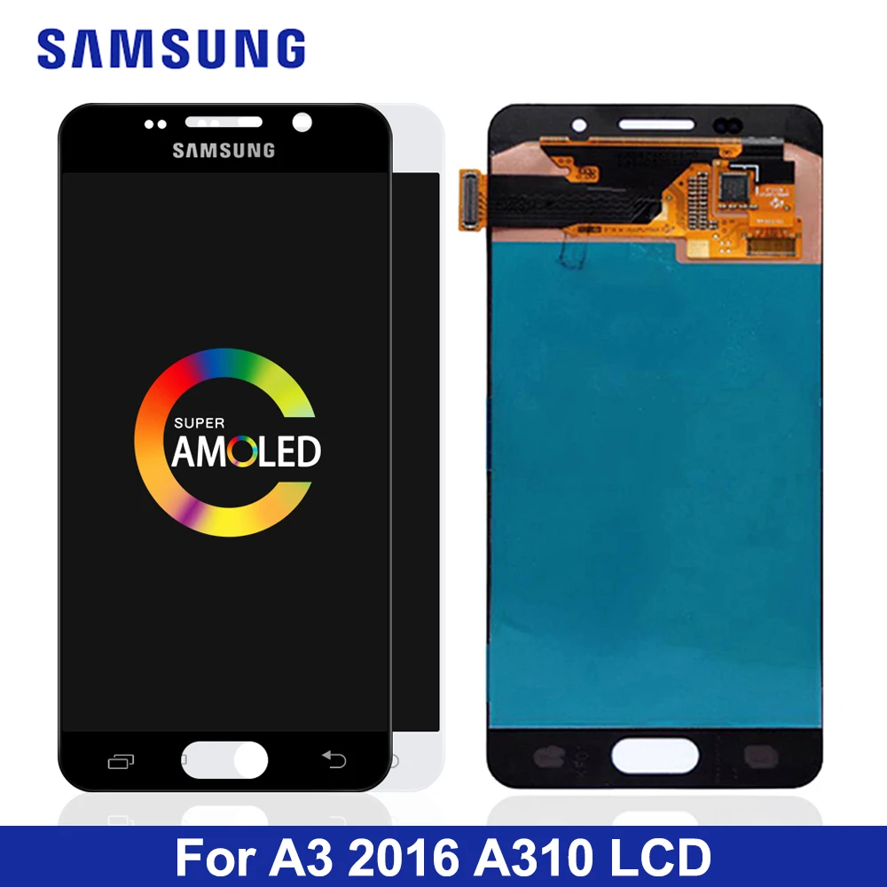 4,7 ''SUPER AMOLED для SAMSUNG Galaxy A3 A310 A310F A3100 ЖК-дисплей кодирующий преобразователь сенсорного экрана в сборе Замена