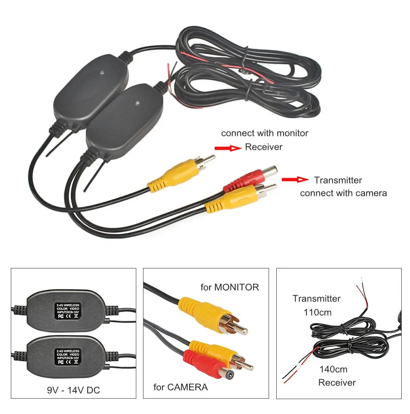 DIYKIT Wireless 4.3 Inch Color TFT LCD Car Monitor Waterproof Video Parking Radar Sensor Car LED Camera Parking System Kit