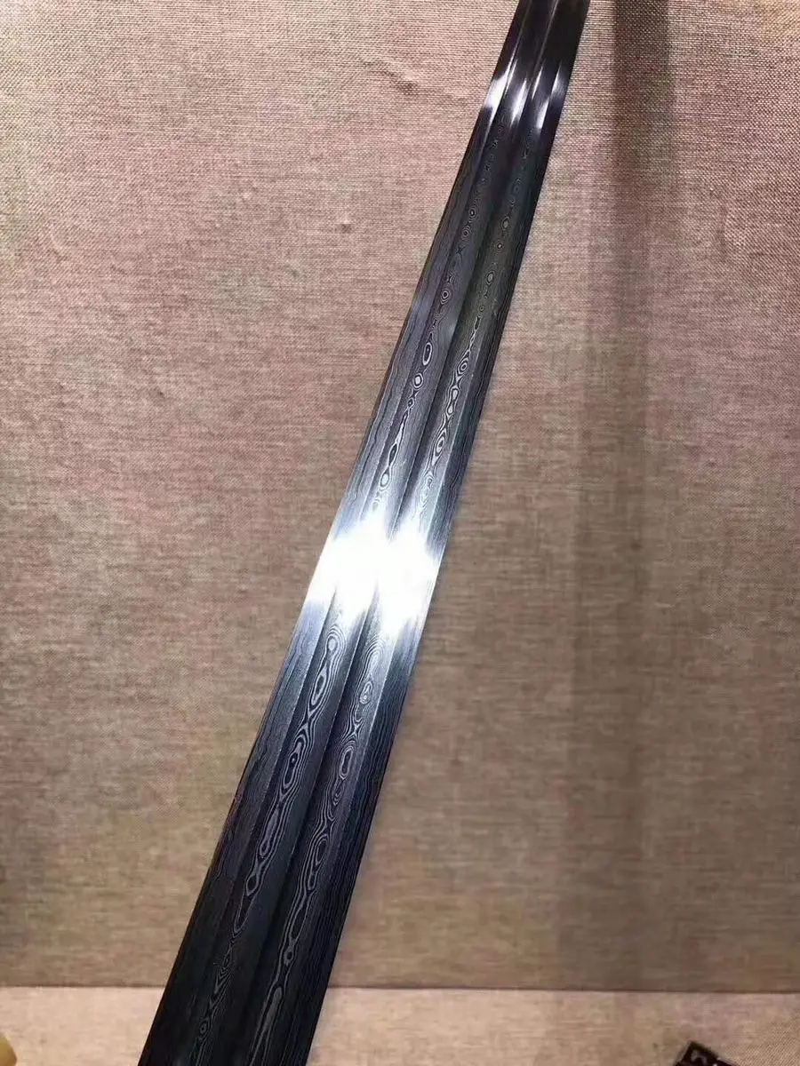 Handmade High Quality Wushu Sword Sharp HRC62 Groove Fold Carbon Steel Blade Kung Fu Jian Full Tang