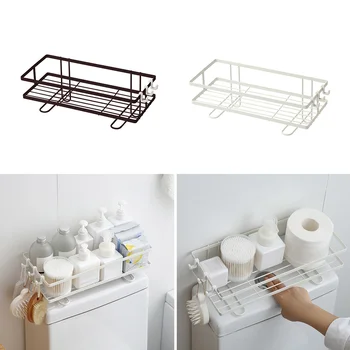 

Reusable Bathroom Organizer Storage Rack Toilet Shelf Shampoo Soap Cosmetic Holder Punch Free Iron Kitchen Shelf Rack Organizer