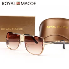 Королевские поляризованные солнцезащитные очки MACOE, мужские ретро очки, квадратная оправа, солнцезащитные очки для мужчин, брендовые Роскошные зеркальные очки Oculos