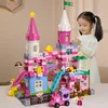 QWZ New Girls Pink Princess Castle Building Blocks Bricks Compatible with Duploed Parts Toys For Children kids Christmas gift ► Photo 1/6