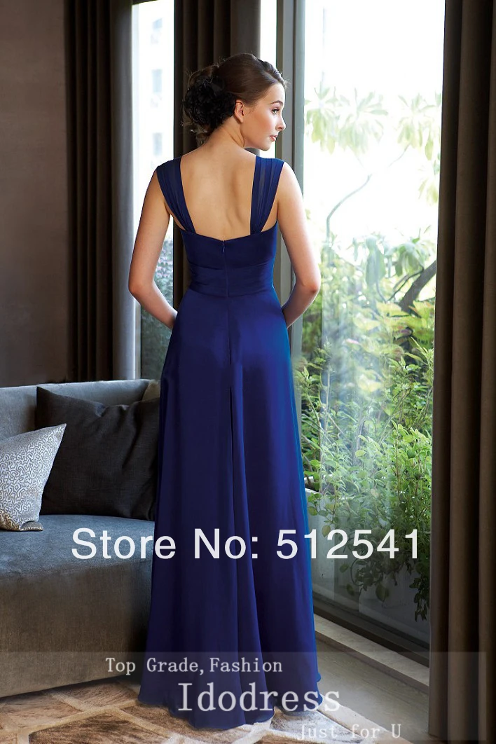 blue chiffon mother of the bridal pleats formal evening gown idodress 4 (1).jpg