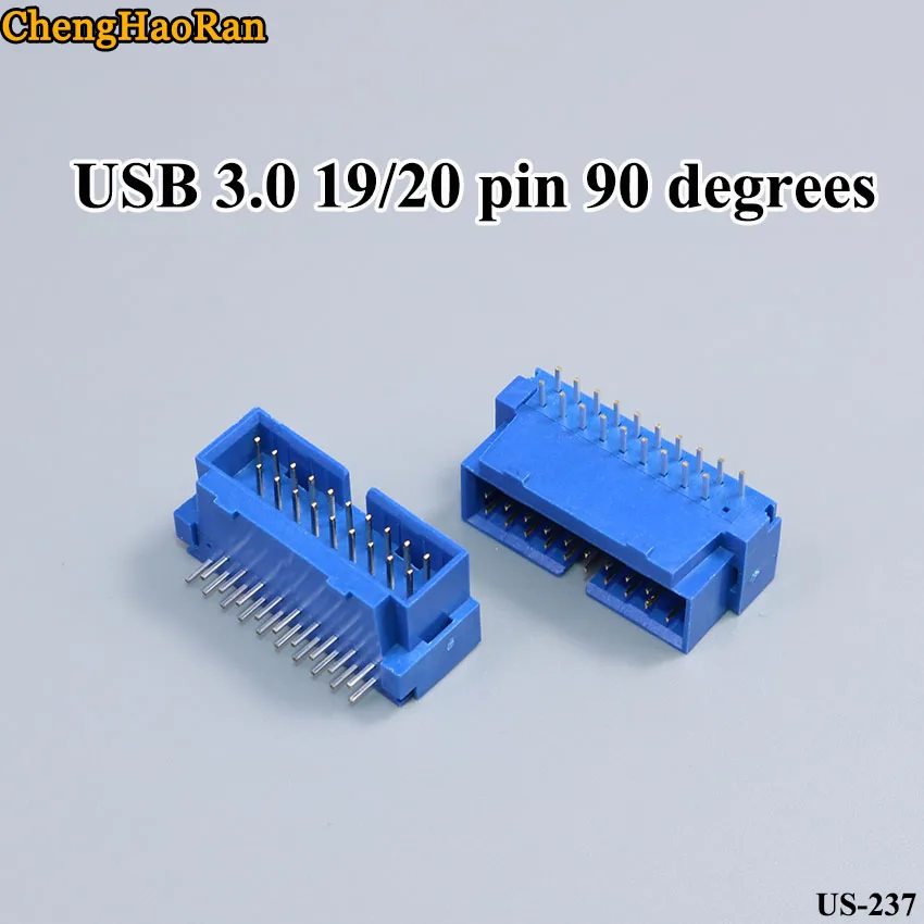 Cable Length: 5PCS, Color: Blue ShineBear USB 3.0 20P 19pin USB3.0 20pin 19pin Male Connector 90 Degree Motherboard chassisplugged Plate IDC 20pin Connector Socket