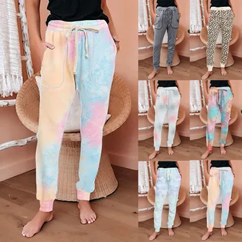 

Leggings Women Sweatpants Elastic Waist Activewear Jogger Pockets Tie-Dye Pants Streetwear pantalones de mujer спортивные штаны