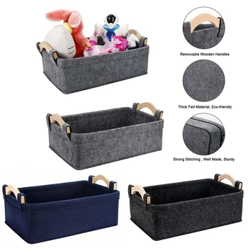 

Foldable Felt Storage Basket Laundry Basket Dirty Clothes Hamper Toy Holder Storage Bag Multifunction Felt Storage Basket