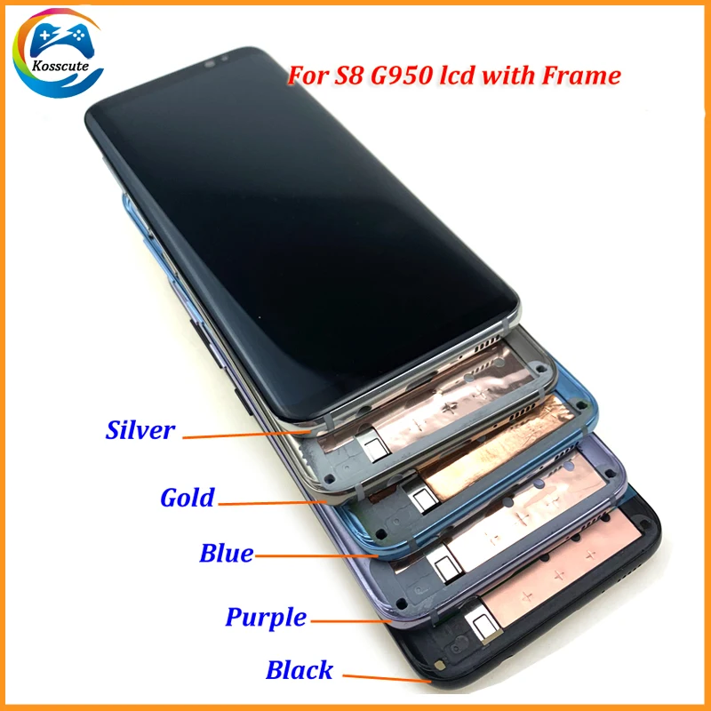 Супер AMOLED S8 lcd с рамкой для SAMSUNG Galaxy S8 G950 G950F дисплей S8 Plus G955 G955F сенсорный экран дигитайзер