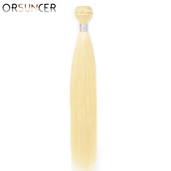 

ORSUNCER Straight 613 Blonde Hair bundles Deal Brazilian Human Hair Weave Non-Remy 613 Honey Hair Extensions Medium Ratio