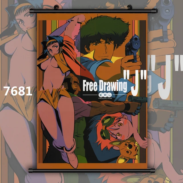 cowboy bebop spike spiegel faye valentine anime manga wall poster scroll painting calligraphy aliexpress