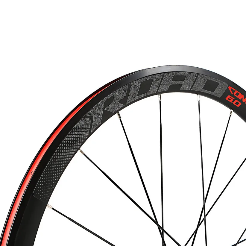 C6.0 700C Road Bike Bicycle Super-light Aluminum Alloy 4 PeiLin Sealed Bearing Wheelset Flat Spokes Racing Rims 40mm Wheel Set