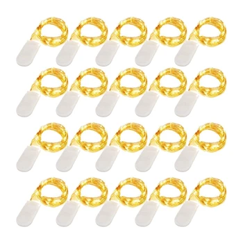 

Battery Operated 10 LED Fairy Lights String Lights Copper Wire for DIY Wedding Indoor Party Christmas,Warm White,20 Pack