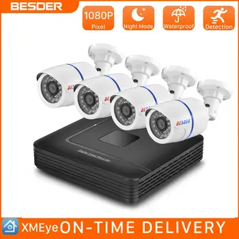 

BESDER HD 1080P POE IP Camera Indoor Outdoor Security Kit 4CH NVR IP CCTV POE Camera Video Surveillance Home System