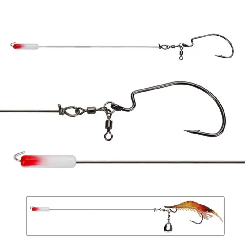 

2/16pcs Metal Sea Fishing Double Rotation Ring Crank Single Hook Wire Group Fishing Hook Tackle Accessories