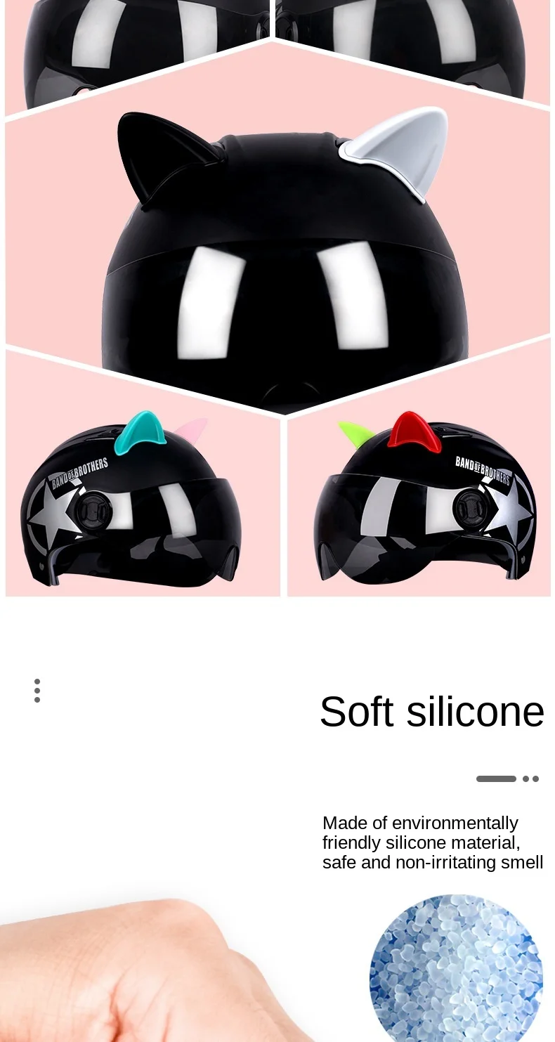 1 pcs Car motorcycle bike helmet cat beautiful ear decoration off-road motorcycle face full off-road helmet Car devil horns moto