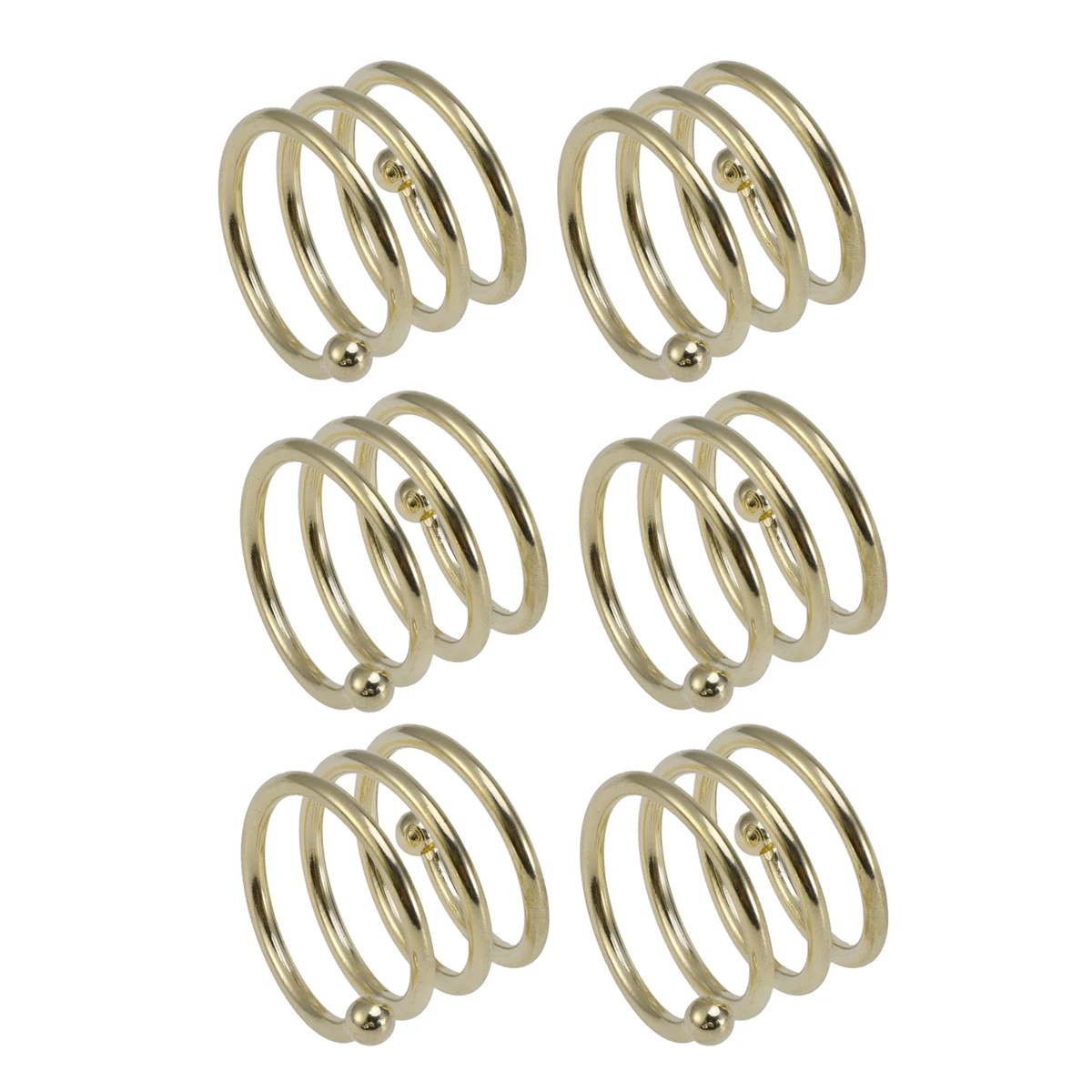 6Pcs Decorative Napkin Ring Handmade Spring Type Metal Napkin Holder Wedding Party Dinner Table Decor(Silver& Golden - Цвет: Золотой