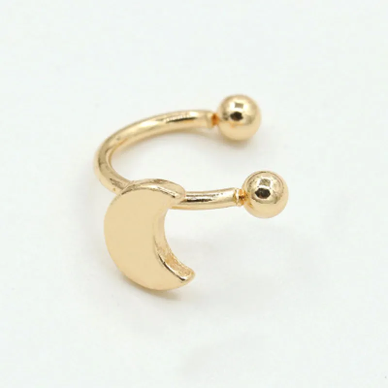 C Винтажные клипсы на серьги Луна Клевер Звезда Сердце треугольник без проколов серьги для женщин модные ювелирные изделия Brincos Bijoux - Окраска металла: C