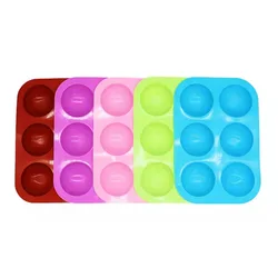 6 connected large semicircle silicone cake mould muffin mould round hole chocolate mould baking cake mould