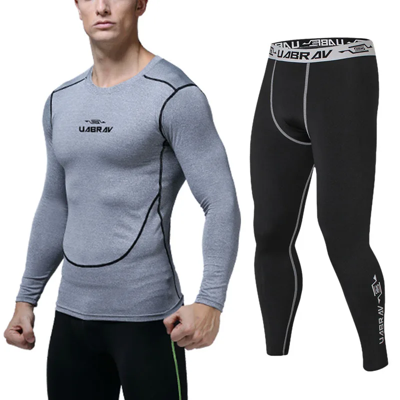 

Professional Men's Sportswear Outfit Long-Sleeved Quick-drying Sports Fitness Running Clothes Sets Breathing Sweat Suit For Male