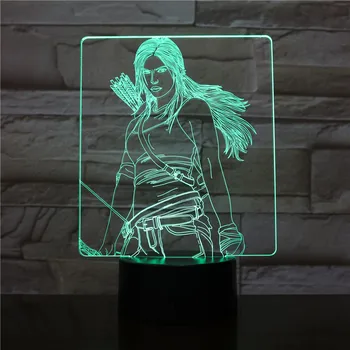 

New 3D LED Night Light Wonder Woman Diana 7 Color Changeing USB lamp Bedroom Desk Decor Light Kids Christmas Gift 2520
