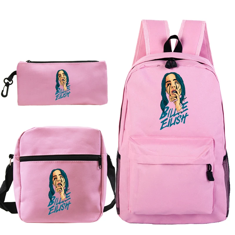 Sac A Dos Billie Eilish рюкзак в стиле «хип-хоп» распылитель ранцевого типа для с принтом сумка в стиле кэжуал 3 шт./компл. рюкзак Kpop школьные рюкзаки для девочек-подростков