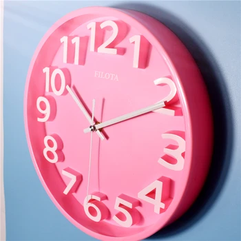 

Colorful Simple Wall Clock Room 3D Silent Modern Design Wall Watch Living Room Digital 3d Duvar Saati Rainbow Wall Clocks AA50WC