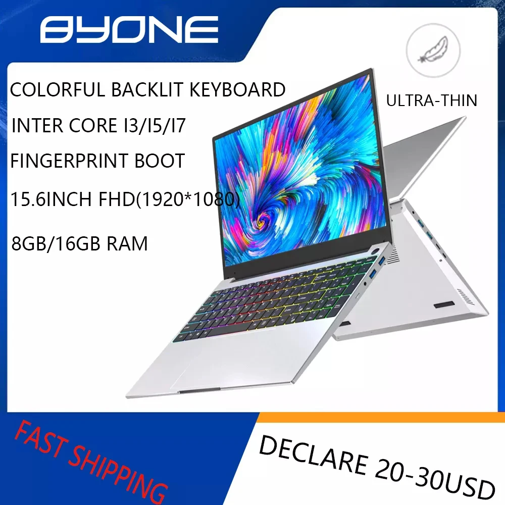 12GB 16GB RAM Laptop 15.6 Inch Intel Core I3 I5 I7 Laptop Chơi Game 512G SSD Mở Khóa Bằng Vân Tay 1920X1080 Protable Laptop Máy Tính