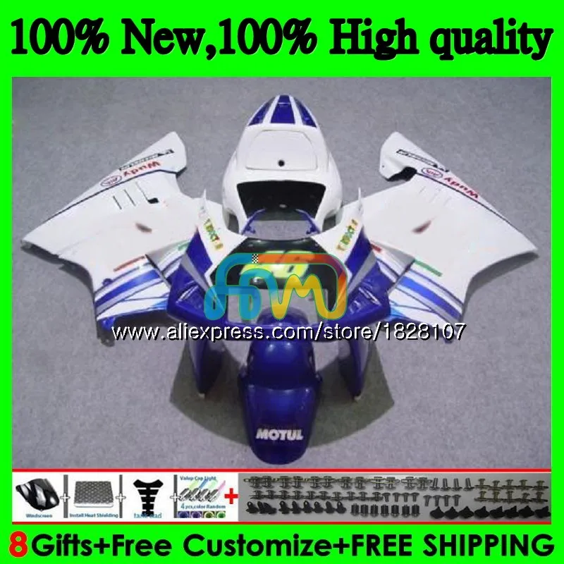 Корпус для HONDA NSR 250 R MC18 PGM2 СМП 250R NS250 NSR250R 88 89 84BS. 37 MC16 NSR250 R RR NSR250RR 1988 1989 обтекатель синего и белого цвета - Цвет: No. 1