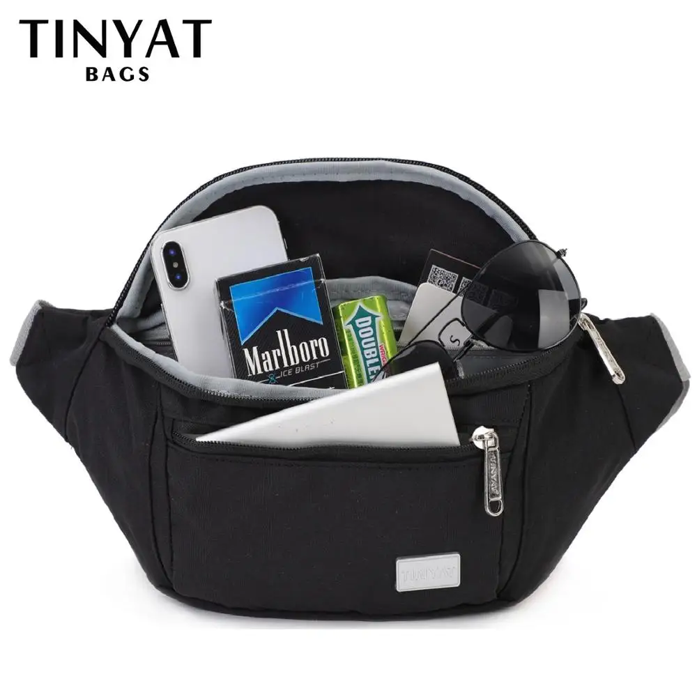 сумка на пояс Мужская поясная TINYAT повседневная холщовая через плечо унисекс с