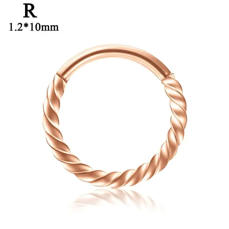1PC 6mm to 12mm 16g Steel Hinged Segment Clicker Ring Nose Septum Piercing Helix Cartilage Daith Twist Hoop 