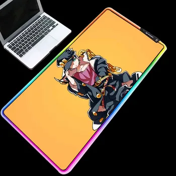 

ZSUXTC RGB Computer Gaming Mouse Pad Large Size LED Cold Light USB Link Boy Kid Jotaro Thickened High Quality Keyboard Mat