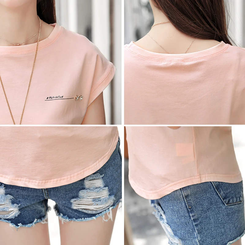 Женская футболка 2019 летняя Повседневная Женский хлопковый топ большого размера