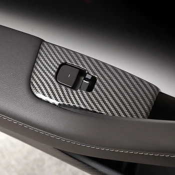 

LHD! For Tesla Model 3 Blue Star 2017-2020 Carbon Style Window Lift Switches Button Frame Decoration Cover Trim Car Styling