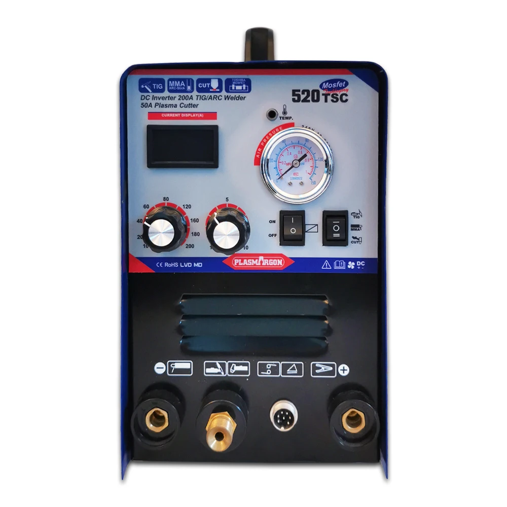 Многофункциональный инверторный плазменный резак 520TSC plassimon 3 в 1 50A 220 А TIG/MMA