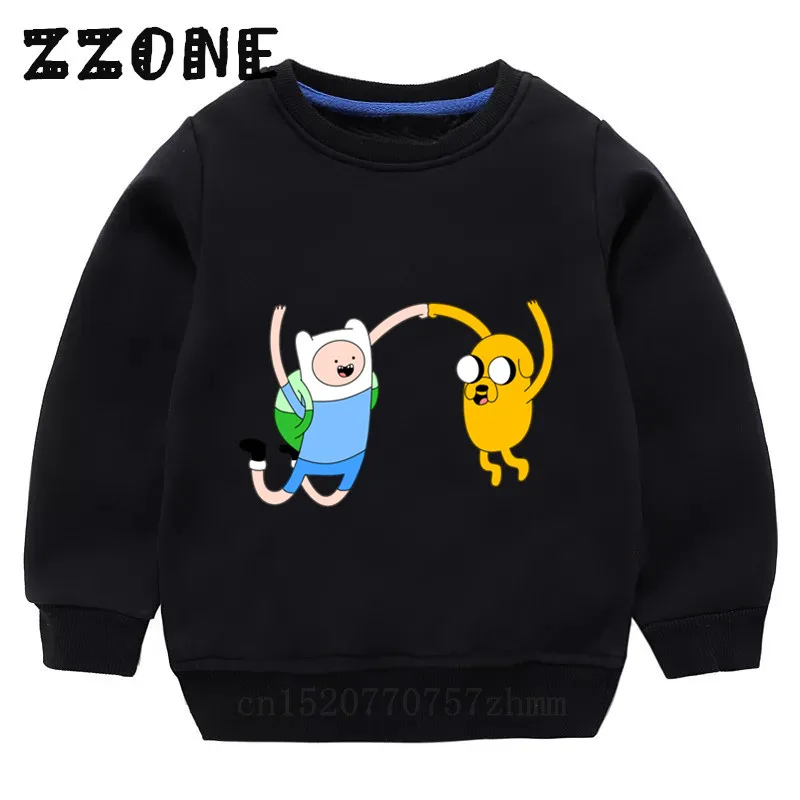 Детские толстовки с капюшоном для детей, с изображением Финна из Adventure Time and Jake свитшоты с рисунком персонажей из мультфильмов пуловер для малышей, топы для девочек, Осенняя Одежда для мальчиков, KYT5200