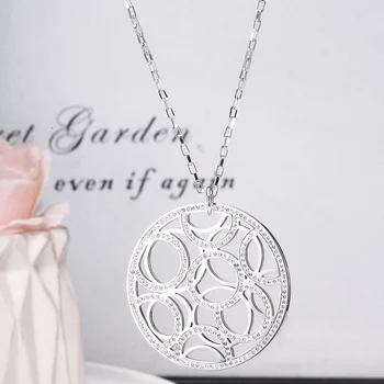 

Fashion Crystal Circle Pendant Necklace For Women Round Geometric Long Charm High Quality Jewelry Friendship Party Gifts New