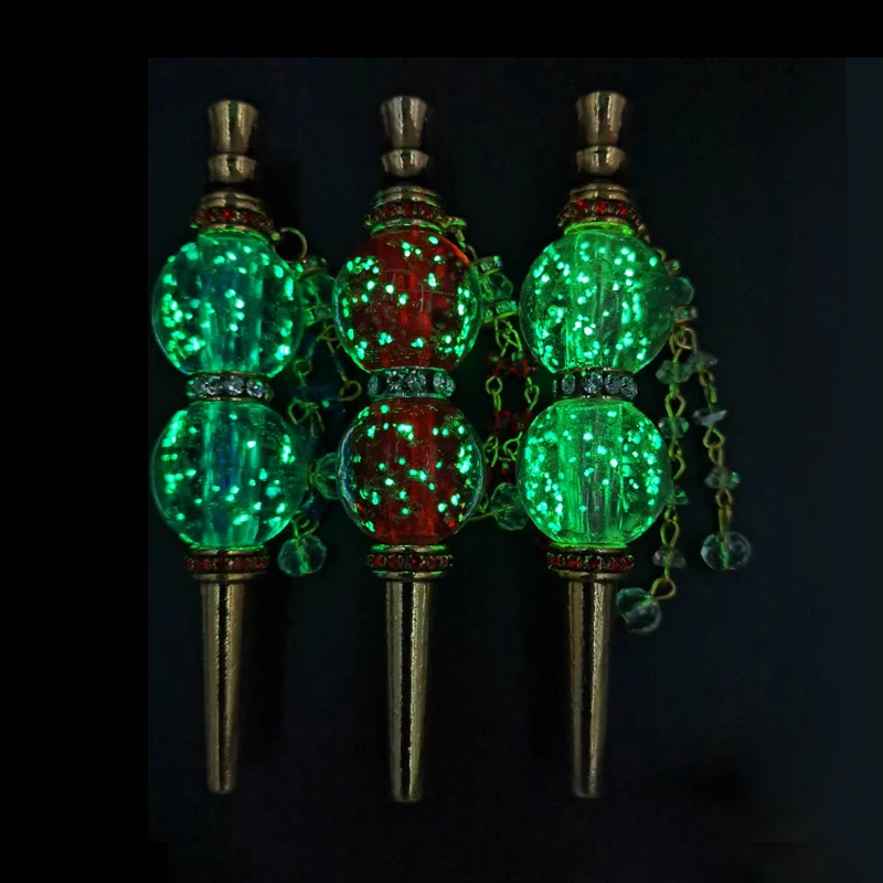 Beautiful Fashion Handmade Inlaid Jewelry luminous Metal Shisha Mouth Narguile Filter Tip Hookah Mouthpiece