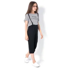 Детский костюм для фотосессии в западном стиле новая стильная летняя одежда, штаны на подтяжках Капри комплект из двух предметов, AliExpress