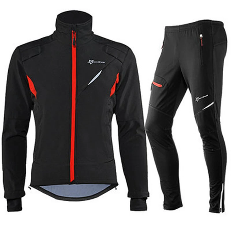 cycling sets 01 Зимняя куртка ROCKBROS, комплекты для велоспорта, зимние теплые флисовые велосипедные майки, ветрозащитная куртка, спортивная одежда для бега, одежда для велоспорта - Цвет: cycling sets 01