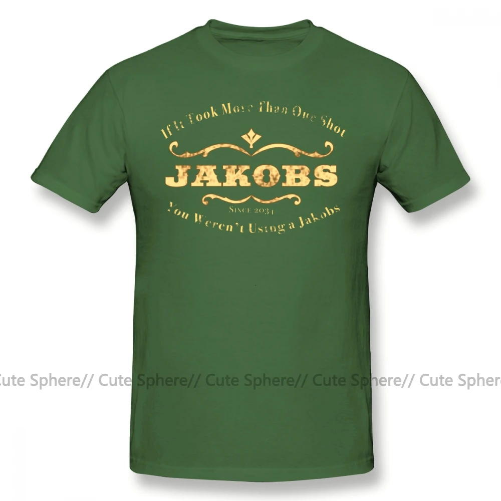 Army Green Borderland футболка Jakobs оружие Футболка с принтом забавная Футболка короткий рукав лето 100 хлопок 4xl Мужская футболка - Цвет: Army Green