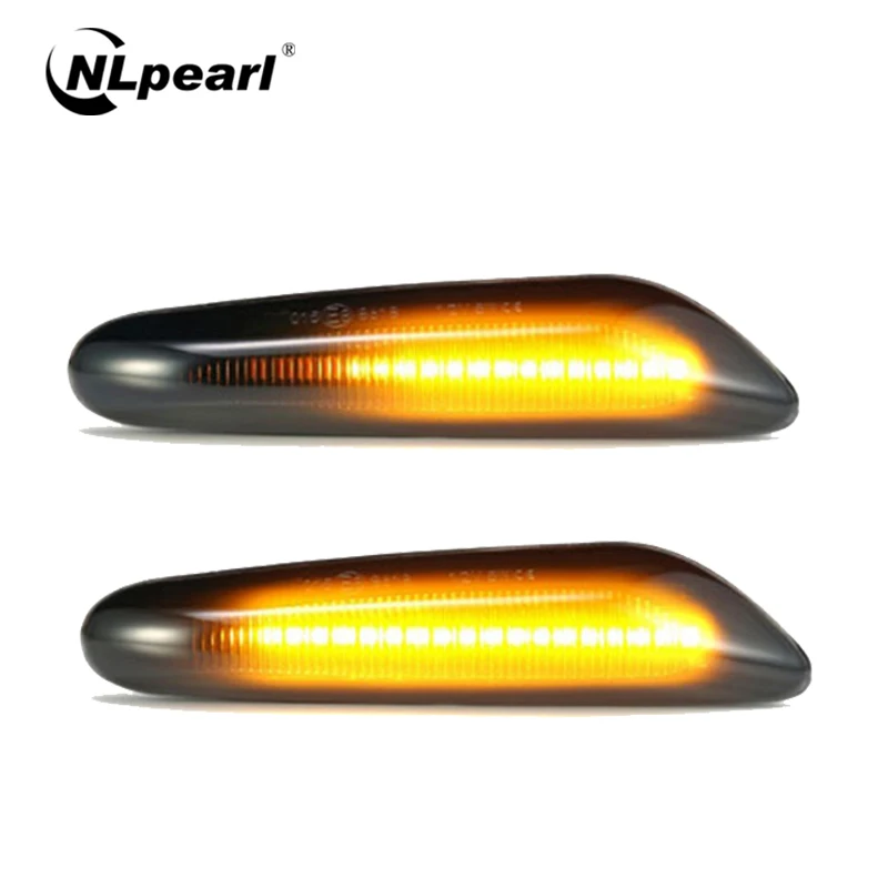 

Npearl 2x Car Light Assembly Dynamic Flowing Turn Signals LED Turn Indicator Side Marker Light for BMW E90 E91 E92 E93 E60 E46