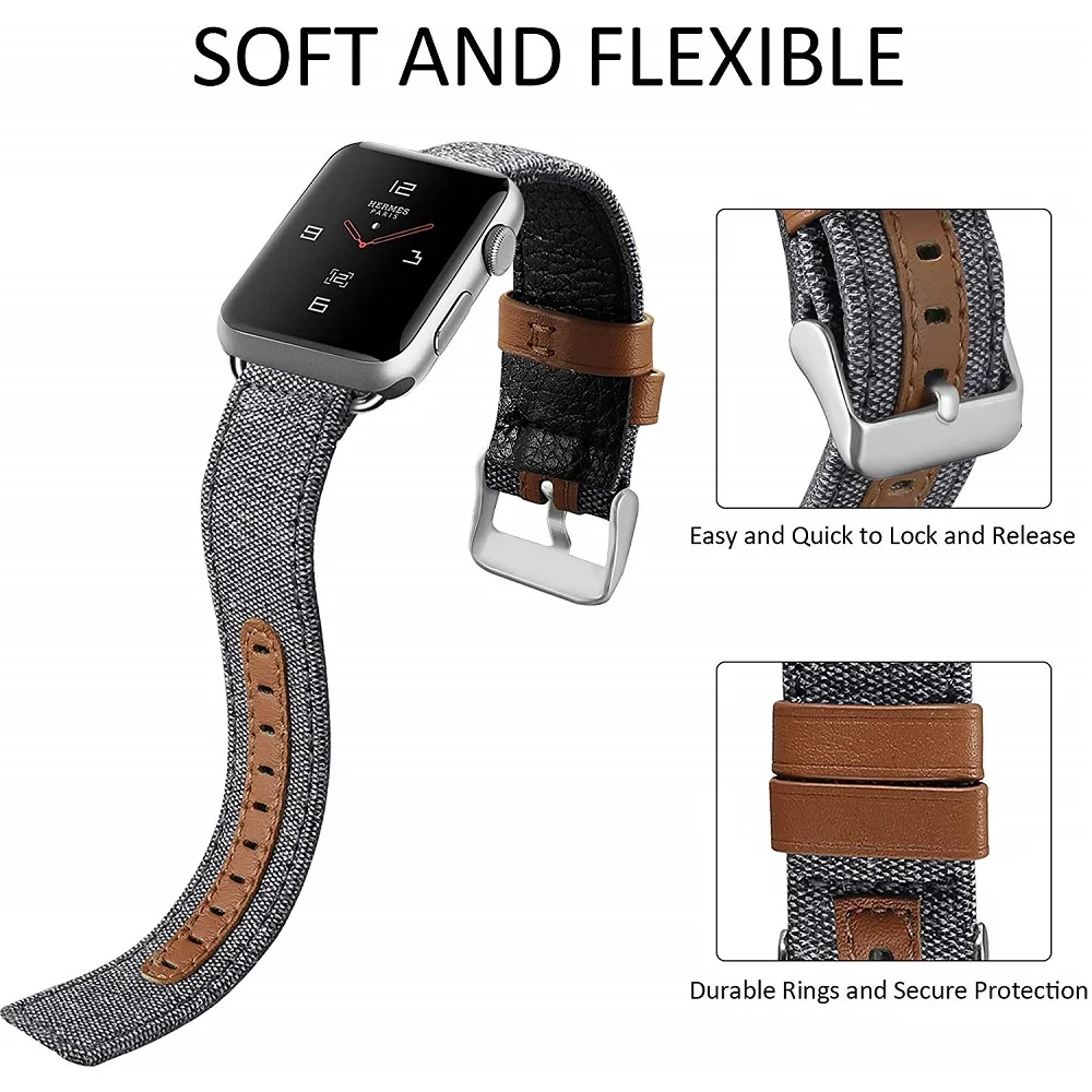 Cinturino для apple watch 42 мм ремешки iWatch iphone ремешок браслет montre cuir серия 5 44 мм|Ремешки