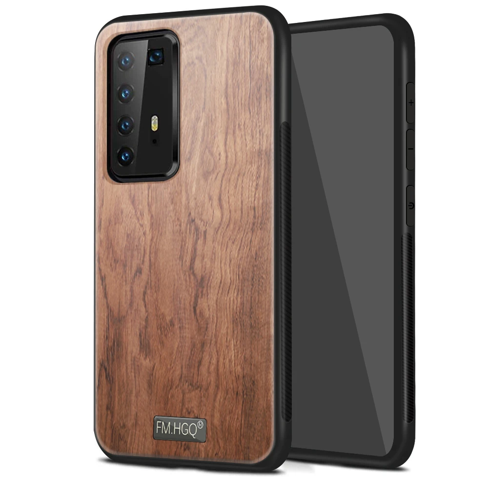 Чехол FM.HGQ для Huawei P40 P30 Pro тонкий деревянный чехол-бампер из ТПУ lite Магнитный чехол