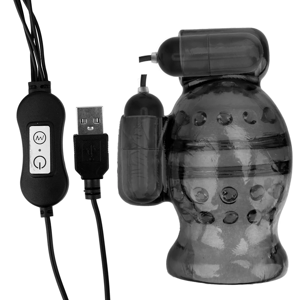 Vibrator Male Glans Masturbation Massager Male Trainer Ring Delayed Ejaculation Sex Toys for Men Dick Mas_voghion.com
